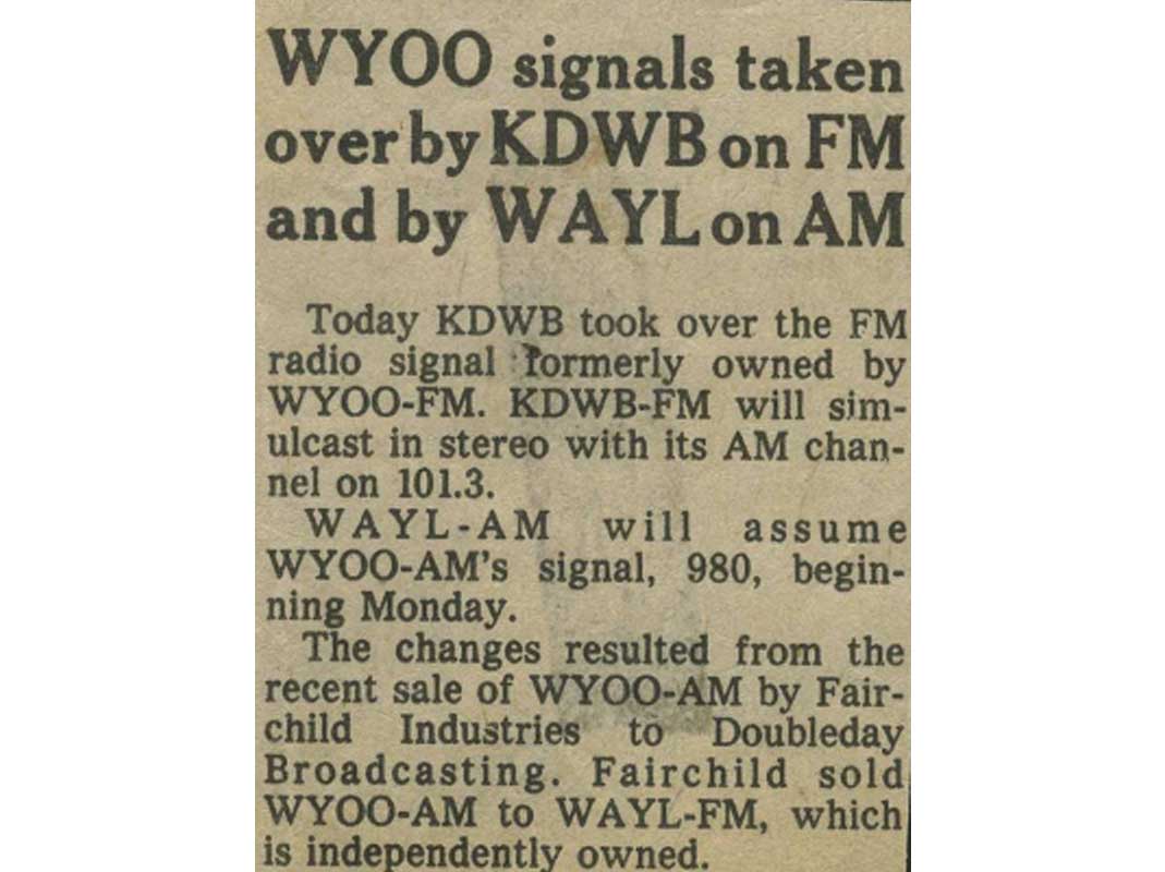 A newspaper article about wyoo radio