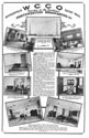 A page from an old magazine with pictures of different rooms.