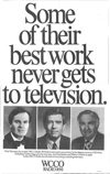 Three men are posing for a picture with the caption " or their best work never gets to television ".